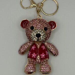Trending Pink & Gold Rhinestone Mobile Keychain/Bag Charm